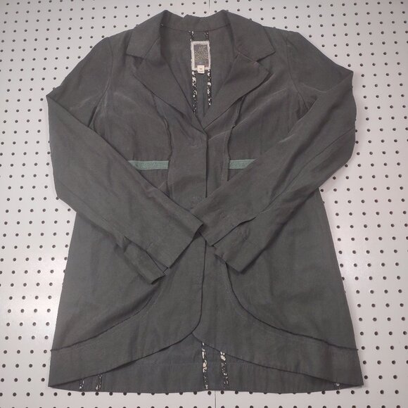 Burning Torch Silk Cotton Blend Jacket, Size Medium - Picture 1 of 9